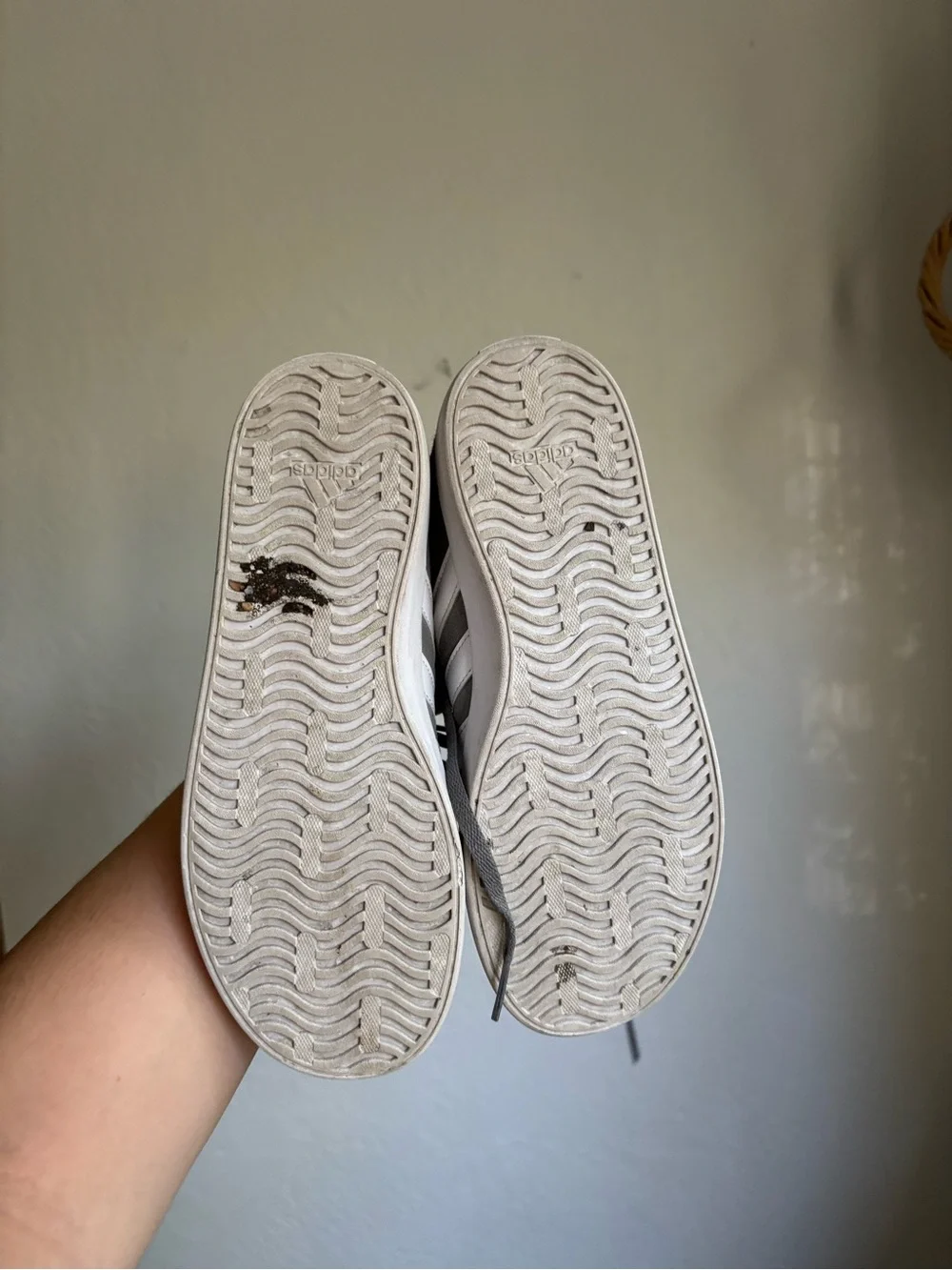 adidas Gray Suede boy’s Sneakers with White Stripes